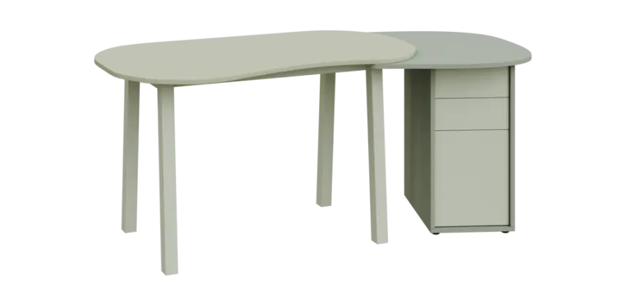 RGY 02 P stůl kancelářský, pravý, masivní dřevěná podnož, deska 18 mm, široký 1820 mm, vodní